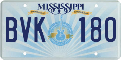 MS license plate BVK180