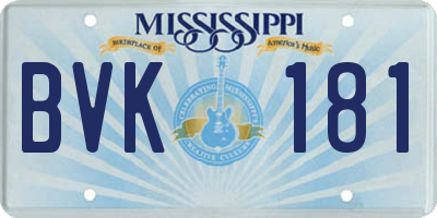 MS license plate BVK181
