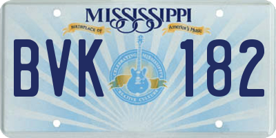 MS license plate BVK182