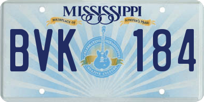 MS license plate BVK184