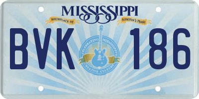 MS license plate BVK186