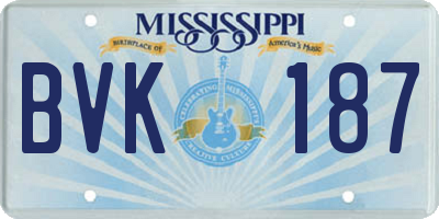 MS license plate BVK187