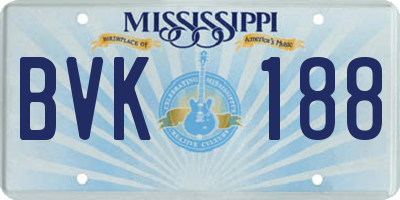 MS license plate BVK188