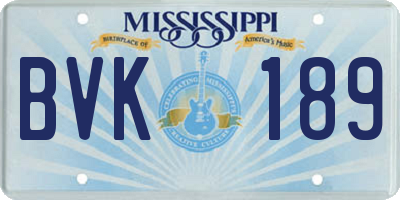MS license plate BVK189