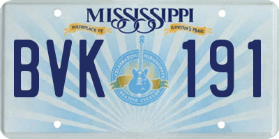MS license plate BVK191