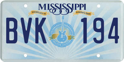 MS license plate BVK194