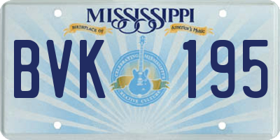 MS license plate BVK195