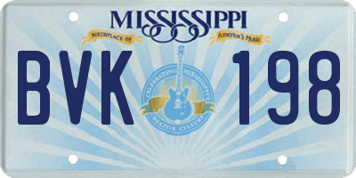MS license plate BVK198