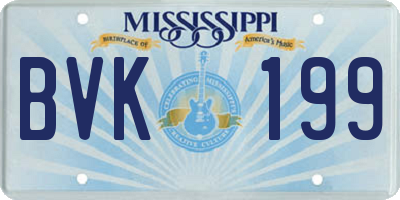 MS license plate BVK199
