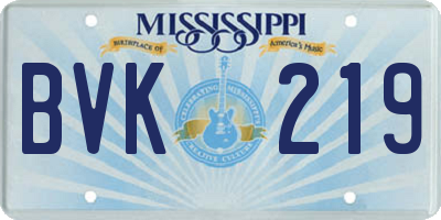 MS license plate BVK219