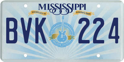 MS license plate BVK224