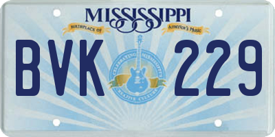 MS license plate BVK229