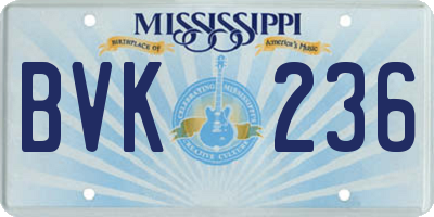 MS license plate BVK236
