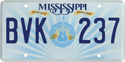 MS license plate BVK237