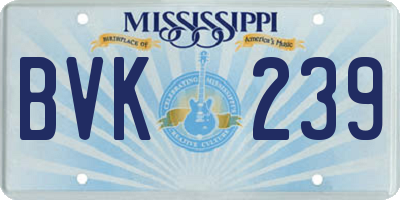 MS license plate BVK239