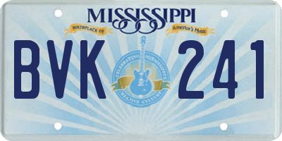 MS license plate BVK241