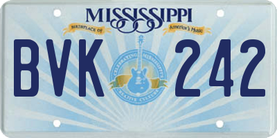 MS license plate BVK242