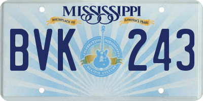 MS license plate BVK243