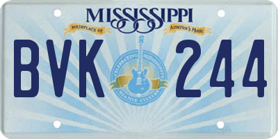 MS license plate BVK244