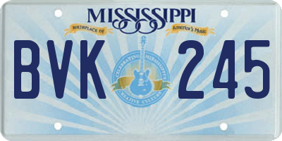 MS license plate BVK245