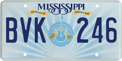 MS license plate BVK246