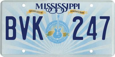 MS license plate BVK247