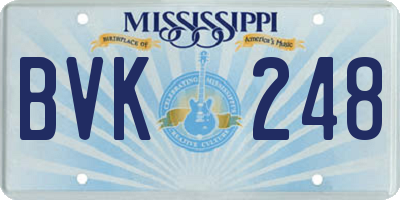 MS license plate BVK248