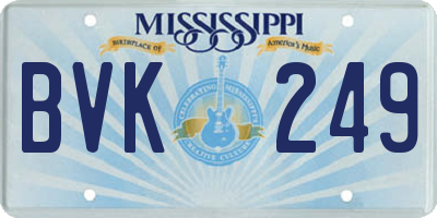 MS license plate BVK249