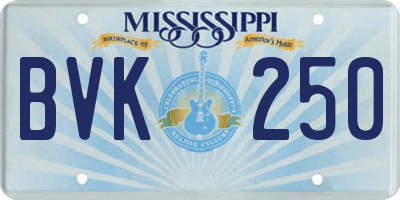 MS license plate BVK250