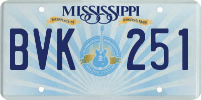 MS license plate BVK251