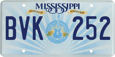 MS license plate BVK252