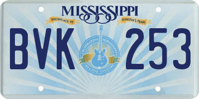 MS license plate BVK253