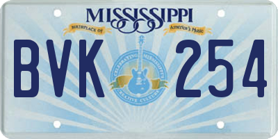 MS license plate BVK254