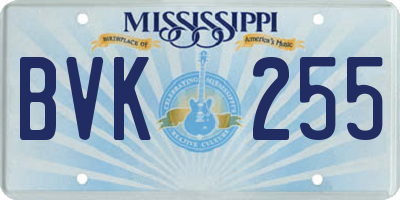 MS license plate BVK255