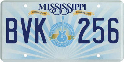 MS license plate BVK256