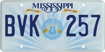 MS license plate BVK257