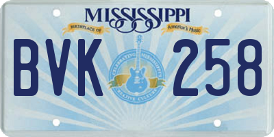 MS license plate BVK258