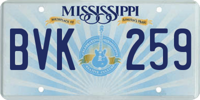 MS license plate BVK259