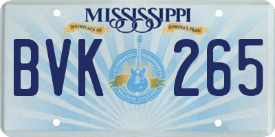 MS license plate BVK265