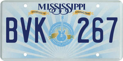 MS license plate BVK267