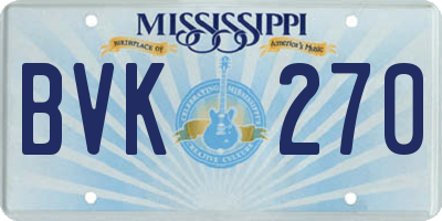 MS license plate BVK270