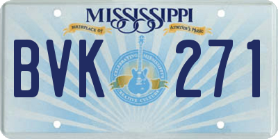 MS license plate BVK271