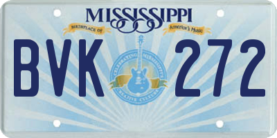 MS license plate BVK272