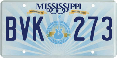 MS license plate BVK273