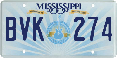 MS license plate BVK274