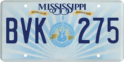 MS license plate BVK275