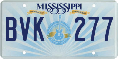MS license plate BVK277