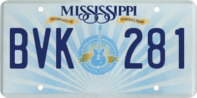 MS license plate BVK281