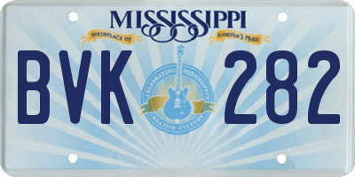 MS license plate BVK282