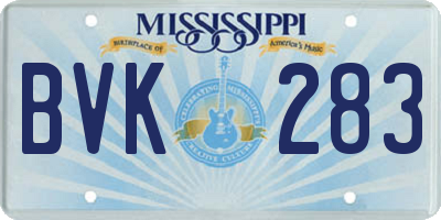 MS license plate BVK283